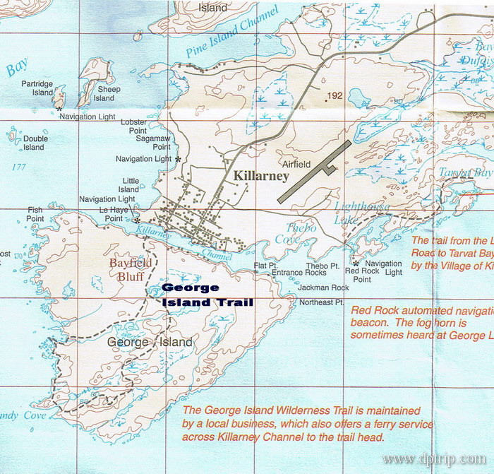 2003_killarney01 George Island Trail, 7.5km, Sports Inn 前搭乘Water Taxi进入。随到随开，Sportsman Inn员工掌舵。